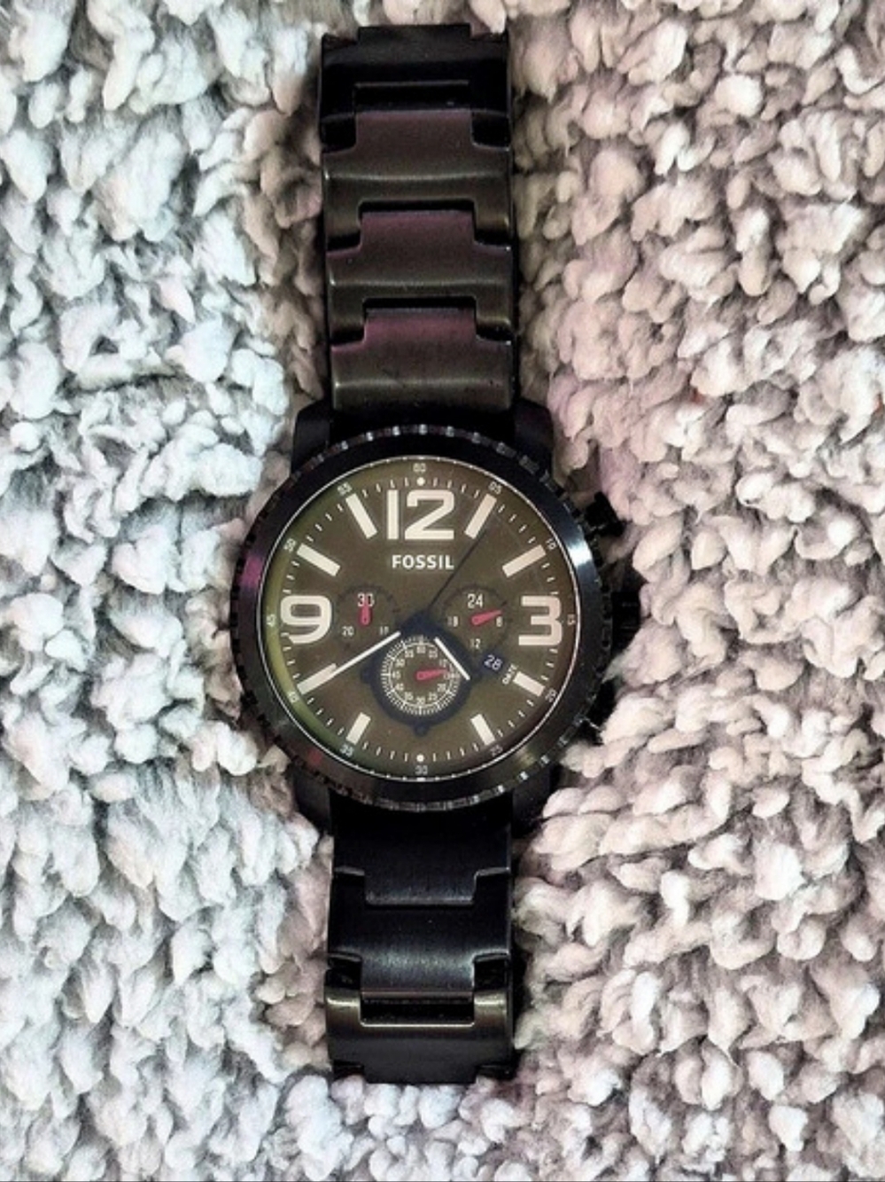 Fossil Nate Chronograph Black Stainless Steel Watch